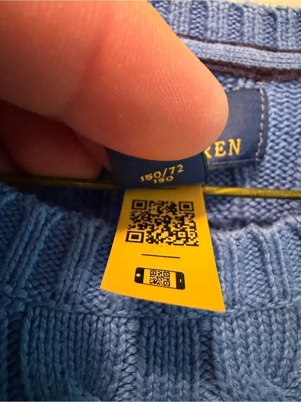 Ralph Lauren Kids Cable Knit Sweater - Blue M (10-12)